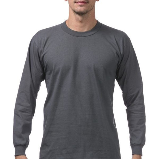 PROCLUB MEN LONG SLEEVE T-SHIRT MULTICOLOR PACKAGED 6PACK