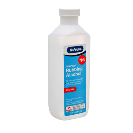 RUBBING ALCOHOL NUVALU 70% CLEAR 12OZ 1CT