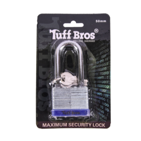 PADLOCK TUFFBROS LAMINATED 50MM LONG W/KEY