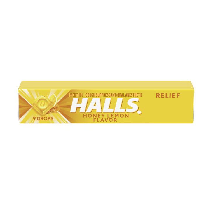 HALLS COUGH DROPS HONEY LEMON 2OPK 1CT