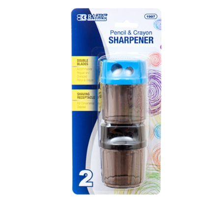 PENCIL SHARPENER BAZIC 2PCK 1CT