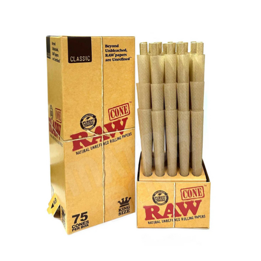 RAW CONES KING SIZE REG 75PK GOLD