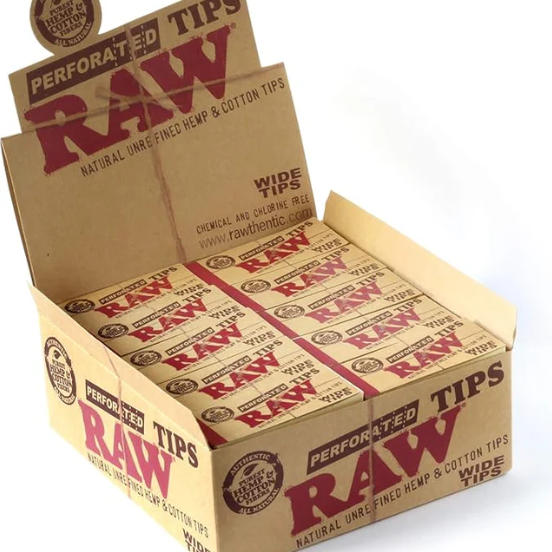 RAW PERFORATED WIDE TIPS 50CT GOLD