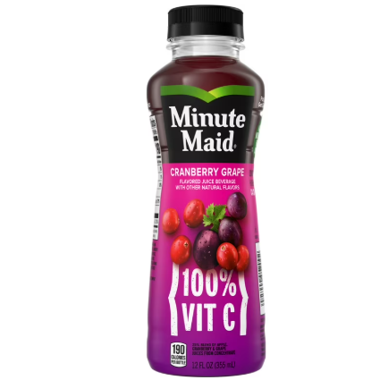 JUICE MINUTE MAID CRANBERRY GRAPE 12OZ 24PK