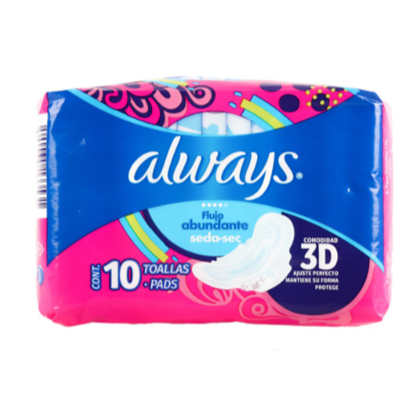MAXI PAD ALWAYS SEDA-SEC 10PK 1CT