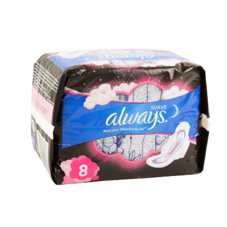 MAXI PAD ALWAYS SUAVE EXTRA LARGER NIGHT TIME 8PK 1CT