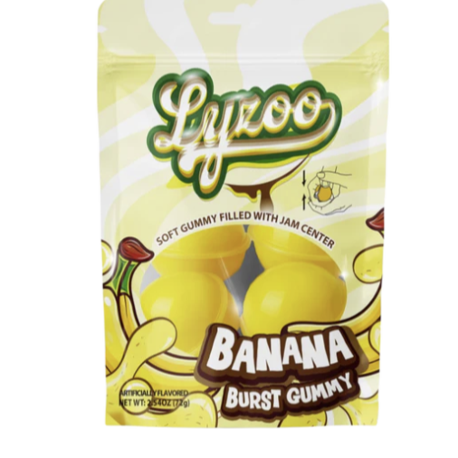 LYZOO BANANA GUMMY CANDY 72G 1CT