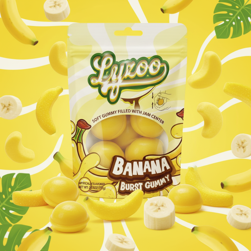 LYZOO BANANA GUMMY CANDY 72G 1CT