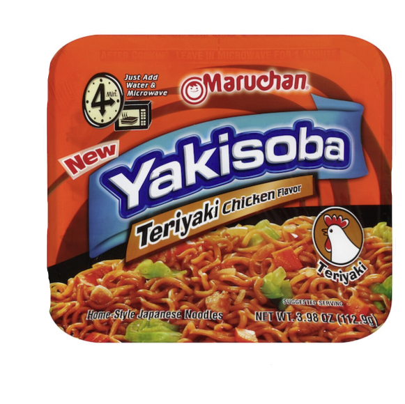 SOUP MARUCHAN YAKISOBA TERIYAKI CHICKEN 4OZ 8PK
