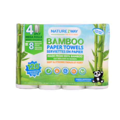 PAPER TOWELS BAMBOO 4PK 8CT