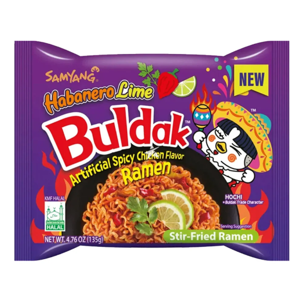 SOUP BULDAK BAGS HABANERO LIME SPICY 4.94OZ 5PK