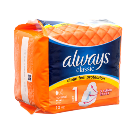 MAXI PAD ALWAYS CLASSIC ORANGE 10PK 1CT