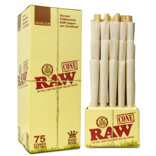 RAW CONES KING SIZE HEMP 75PK YLW