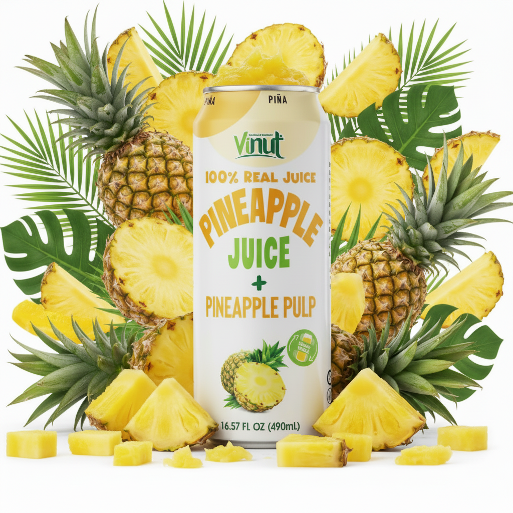 VINUT PINEAPPLE JUICE + PULP 16.57OZ 24PK