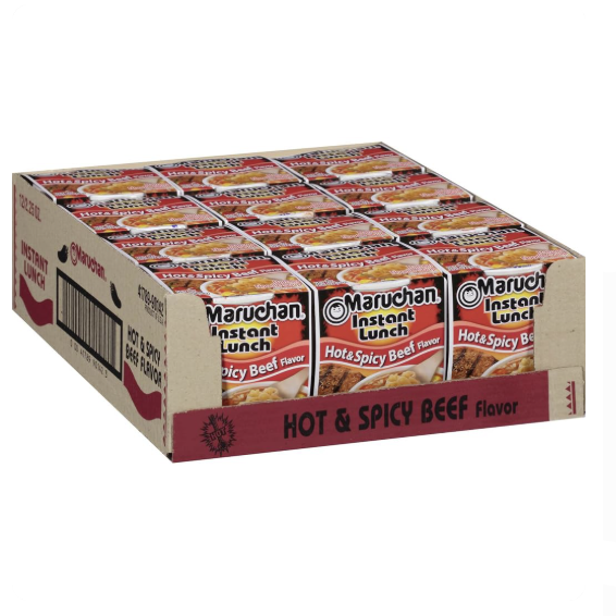 SOUP MARUCHAN HOT&SPICY BEEF 2.25OZ 12PK