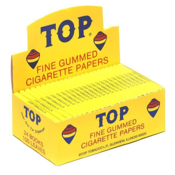 TOP GUMMED ROLLING PAPERS YELLOW 24CT