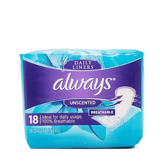 MAXI PAD ALWAYS DAILY LINERS UNSCENTED 18PK 1CT