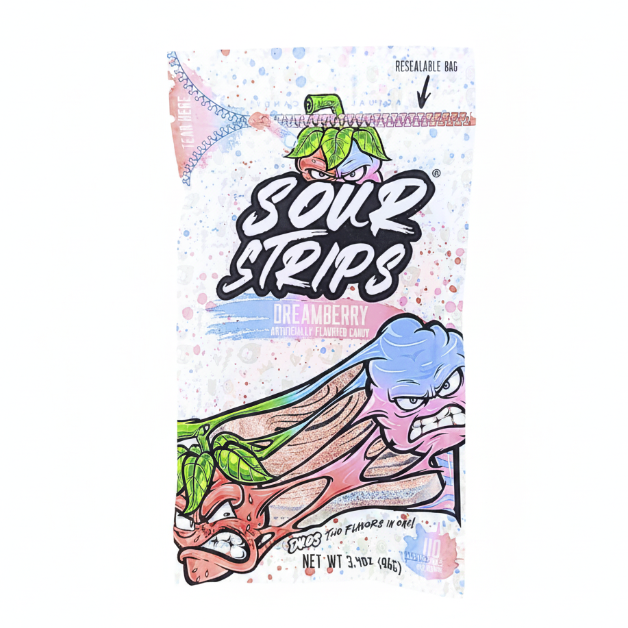 CANDY SOUR STRIPS DREAMBERRY 3.40OZ 1CT