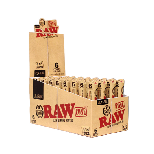 RAW CONES 6PK 1 1/4 SIZE 32CT GOLD