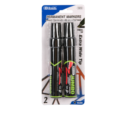 MARKER BAZIC JUMBO BLACK CHISEL TIP 2PK 1CT