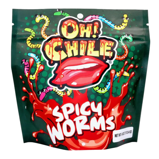 OH! CHILE SPICY WORMS BLACK & GREEN 3OZ 1CT