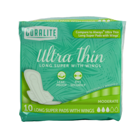 MAXI PAD CORALITE ULTRA THIN GREEN 10PK