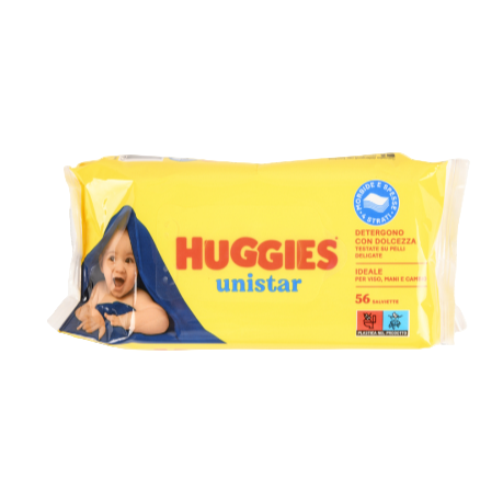 BABY WIPES HUGGIES UNISTAR YELLOW 56PK 1CT