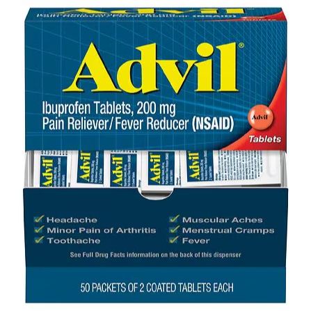 MEDICINE ADVIL PAIN RELIEVE DUAL 50PK 1CT