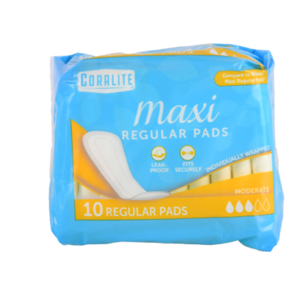 MAXI PAD CORALITE REGULAR BLUE 10PK