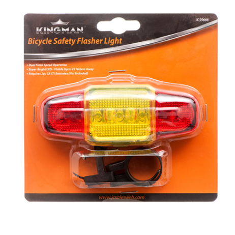 BIKE SAFETY FLASH KINGMAN LED RED/YELLOW