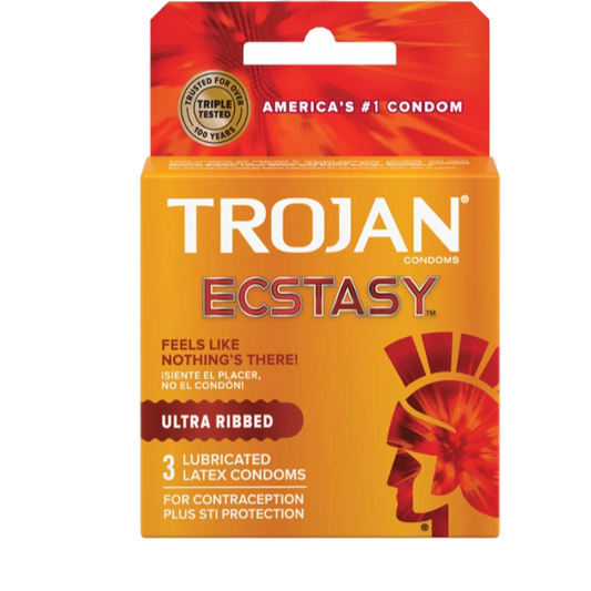 CONDOM TROJAN ECSTASY ULTRA RIBBED 6PK