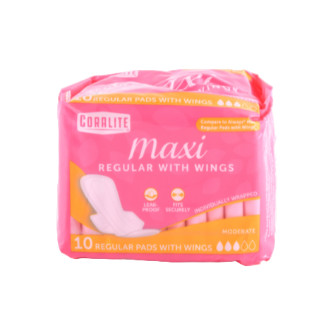MAXI PAD CORALITE REG W/WINGS 1OPK 1CT