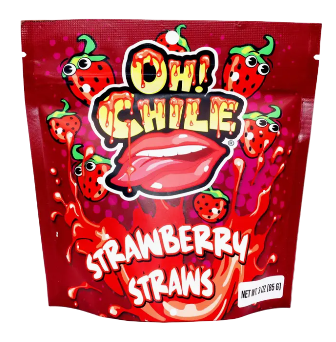 OH! CHILE STRAWBERRY STRAWS RED 30Z 1CT