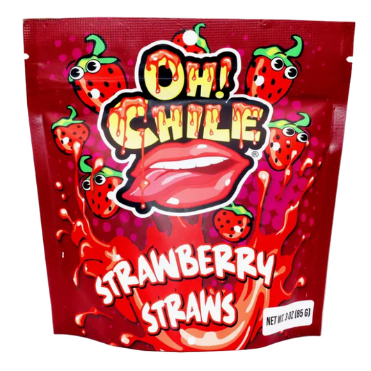 OH! CHILE STRAWBERRY STRAWS RED 30Z 1CT