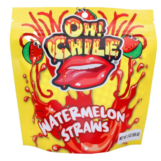 OH! CHILE WATERMELON STRAWS YELLOW & RED 1CT