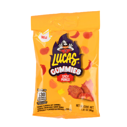 CANDY LUCAS GUMMIES SPICY MANGO 6PK 2.46 OZ 12CT