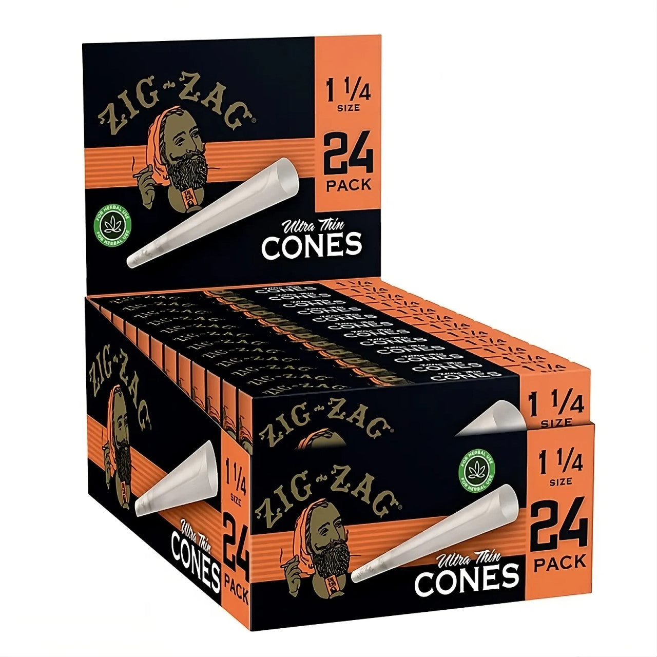 ZIG ZAG CONES ORANGE 1 1/4 24PK