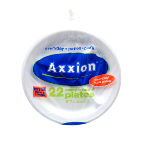 PLATE FOAM ROUND COMPARTMENT 8.75" WHITE 22PK 1CT