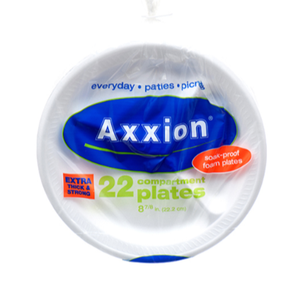 PLATE FOAM ROUND COMPARTMENT 8.75" WHITE 22PK 1CT