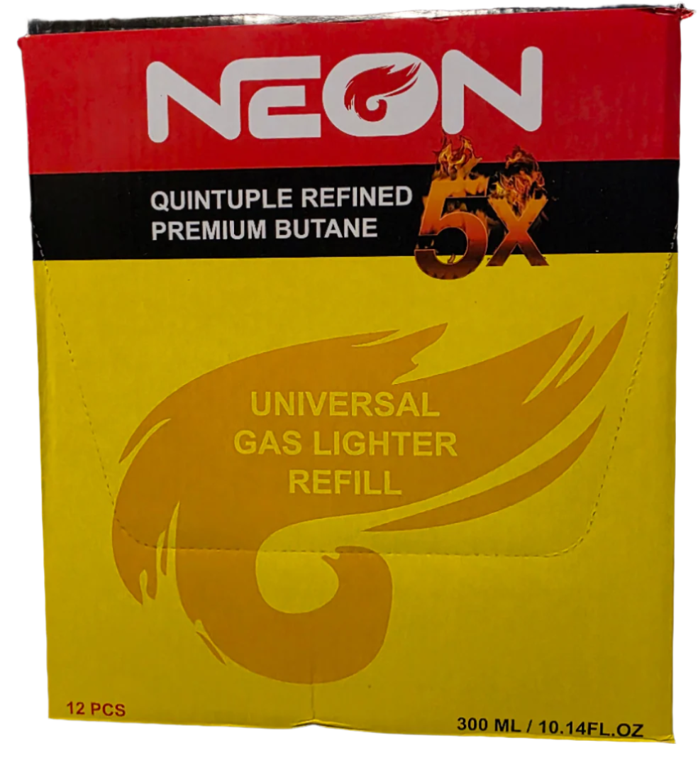 BUTANE NEON BLK/RED 5X 300ML 12PK