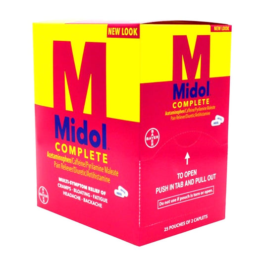 MEDICINE MIDOL COMPLETE PAIN RELIEF DISPLAY BOX 25PK