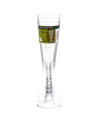 PLASTIC CHAMPAGNE FLUTE 4 PACK