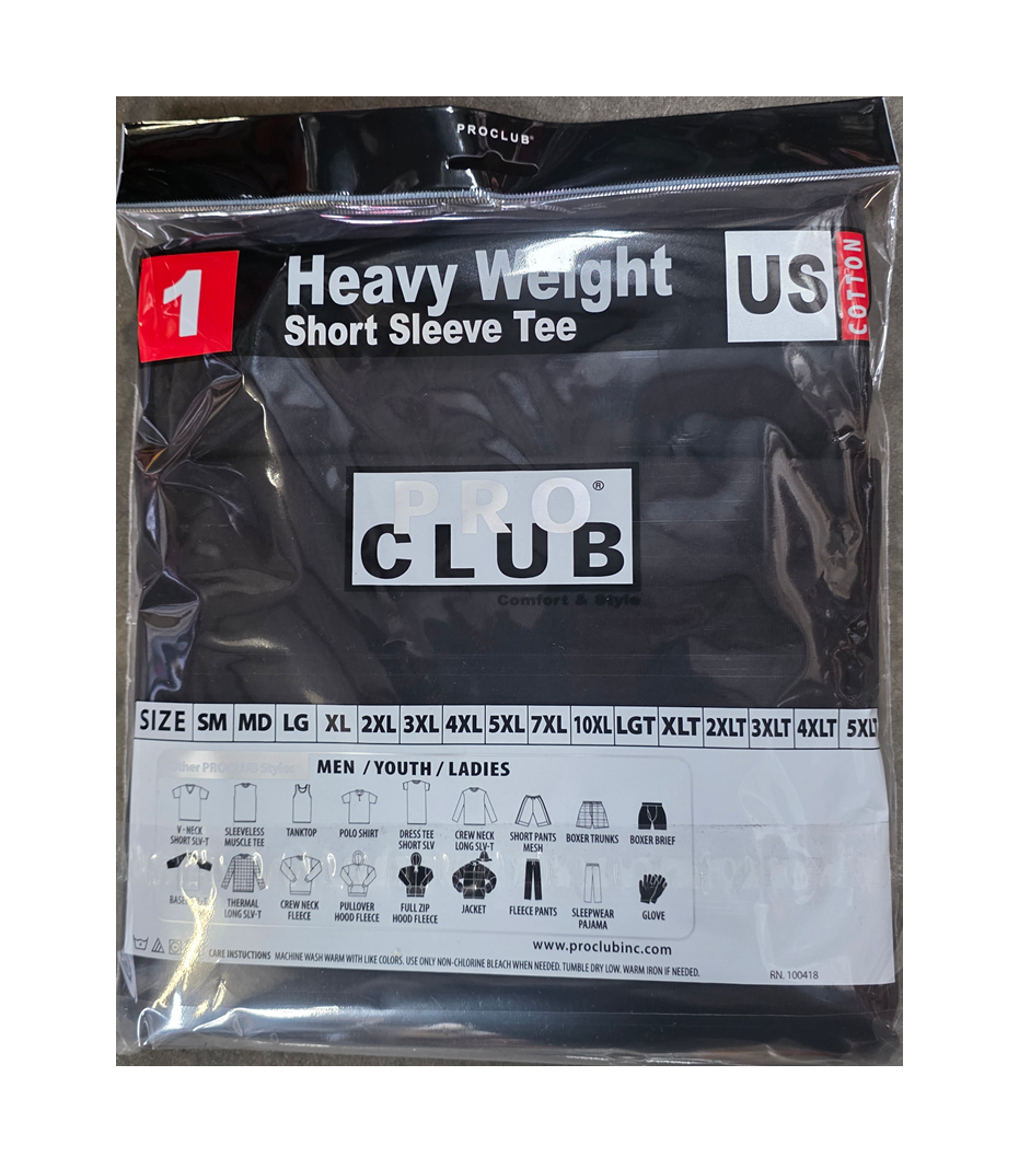 PROCLUB MEN SHORT SLEEVE T-SHIRT MULTICOLOR PACKAGED (6PACK)