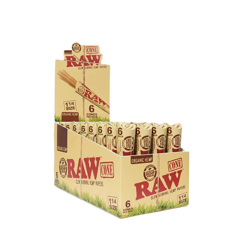RAW CONES KING SIZE 6PK ORGANIC HEMP 32CT