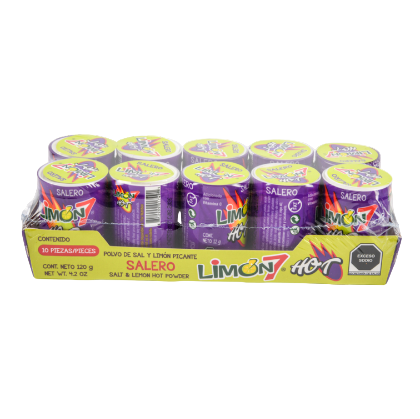 LIMON 7 SALERO SALT&LEMON HOT POWDER 4.2OZ 10PK