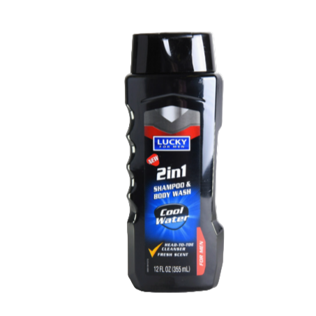SHAMPOO & BODYWASH LUCKY FOR MEN 2IN1 COOL WATER 12OZ 1CT