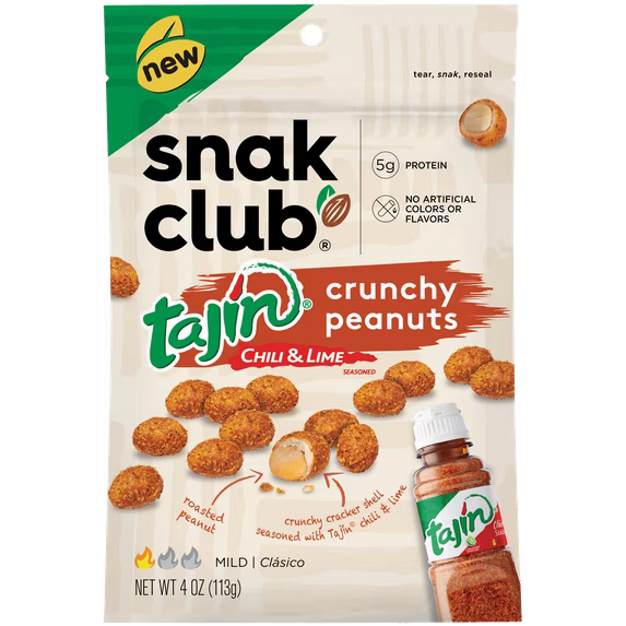 SNAK CLUB CRUNCHY PEANUTS CHILI & LIME TAJIN 4OZ 1CT