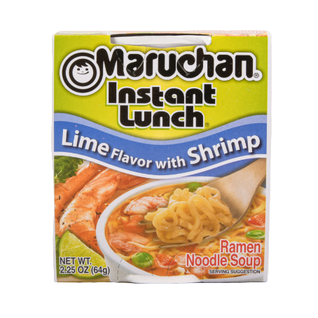SOUP MARUCHAN LIME WITH SHRIMP CUP 2.25OZ 12PK