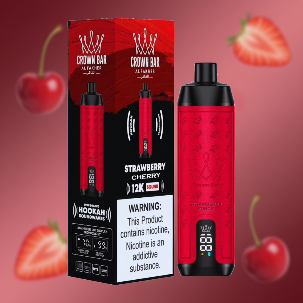 VAPE CROWN BAR AL FAKHER 12K 5PK STRAWBERRY CHERRY