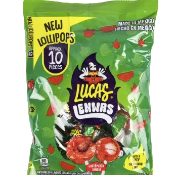 LUCAS LENWAS LOLLIPOP SANDIA W/SPICY CHILI 10 CT